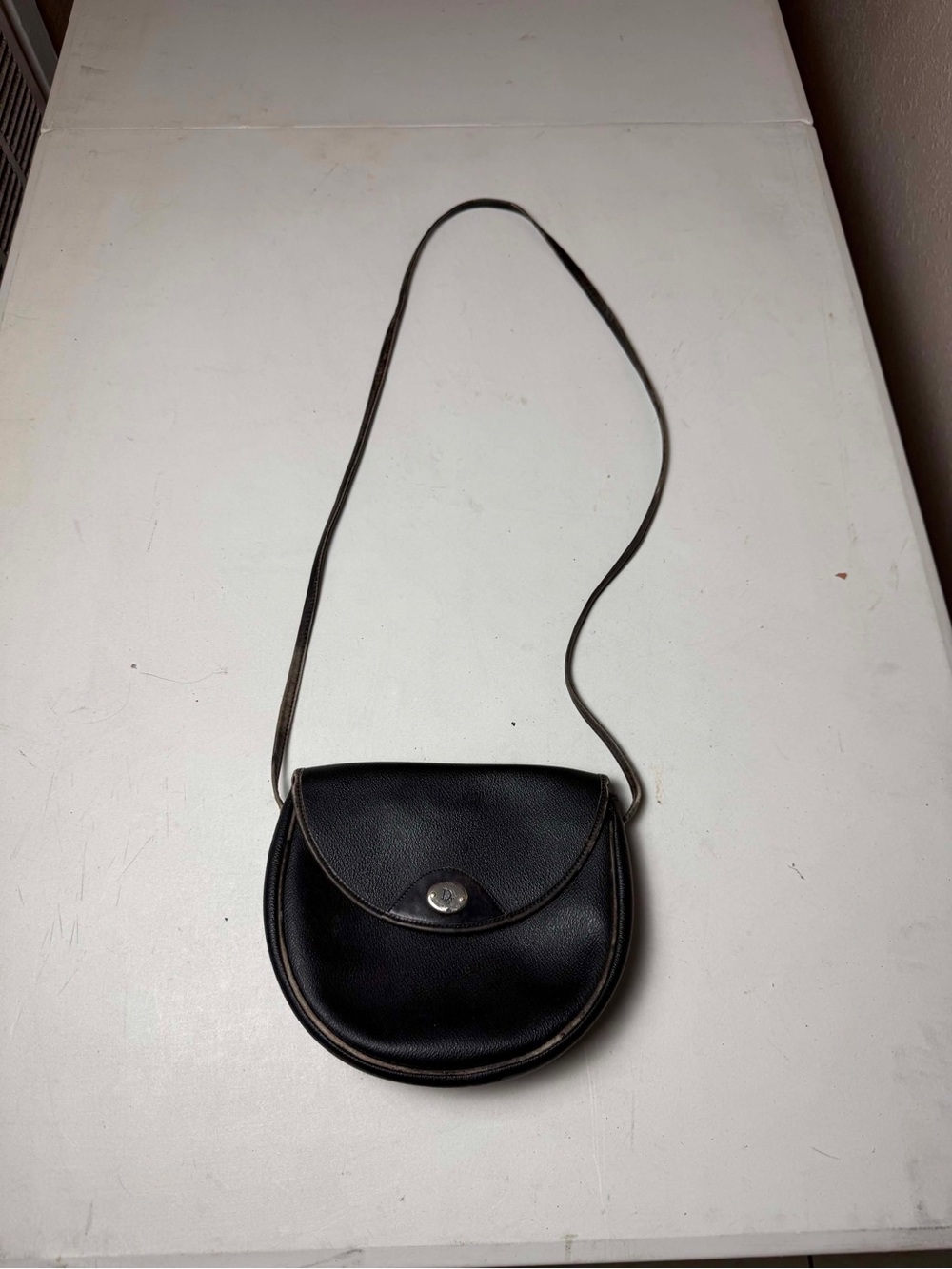 Christian Dior Vintage Black Pebbled Shoulder Crossbody Bag